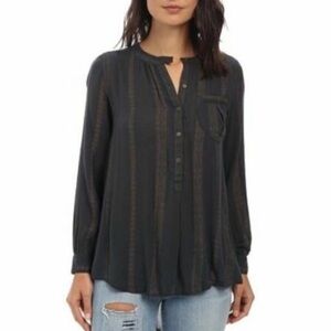 Free People Shibari Magic Buttondown Tunic Shirt Tunic in Moss Green Sz XS over